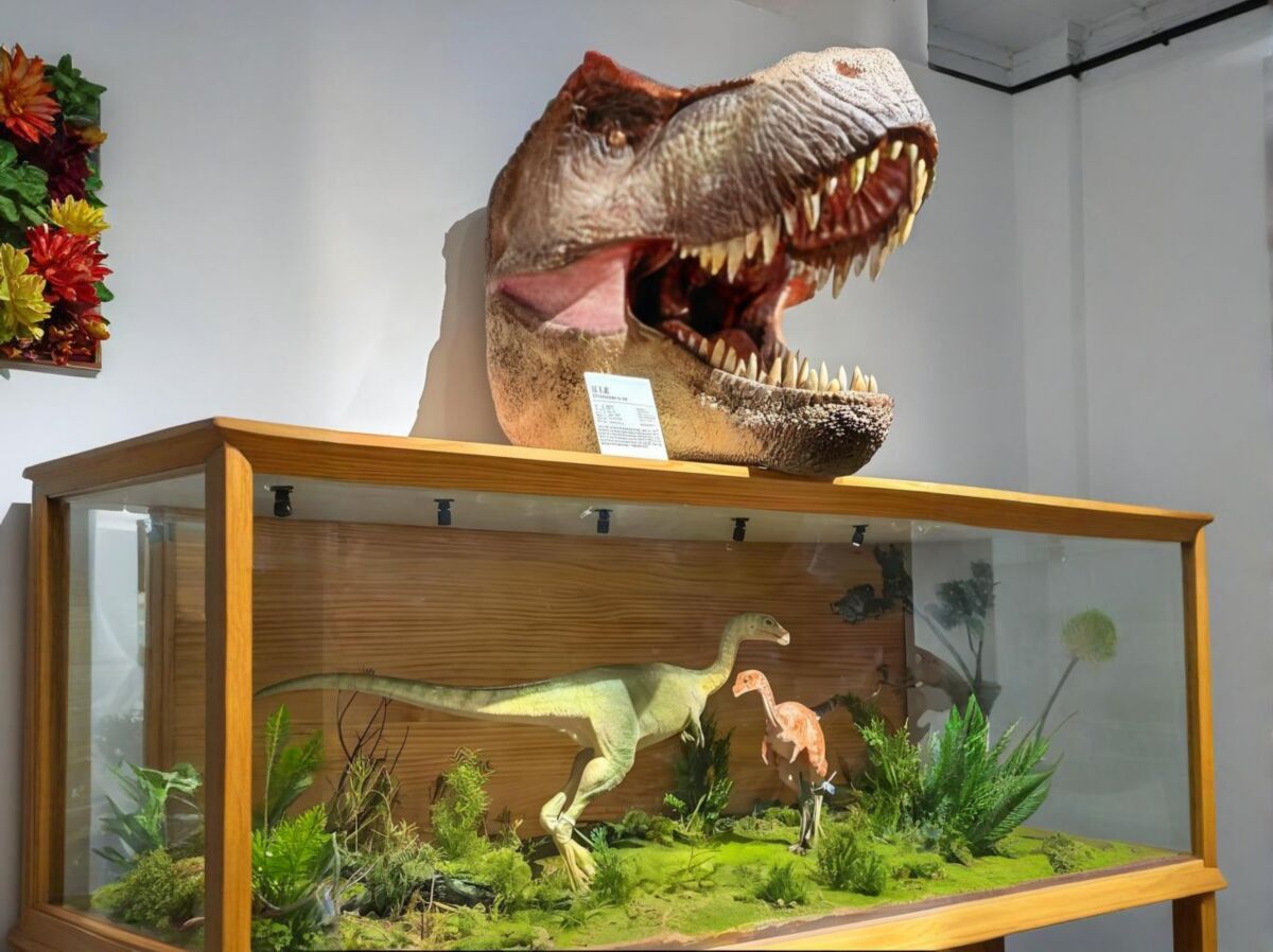 小型仿真恐龙的生态场景模型